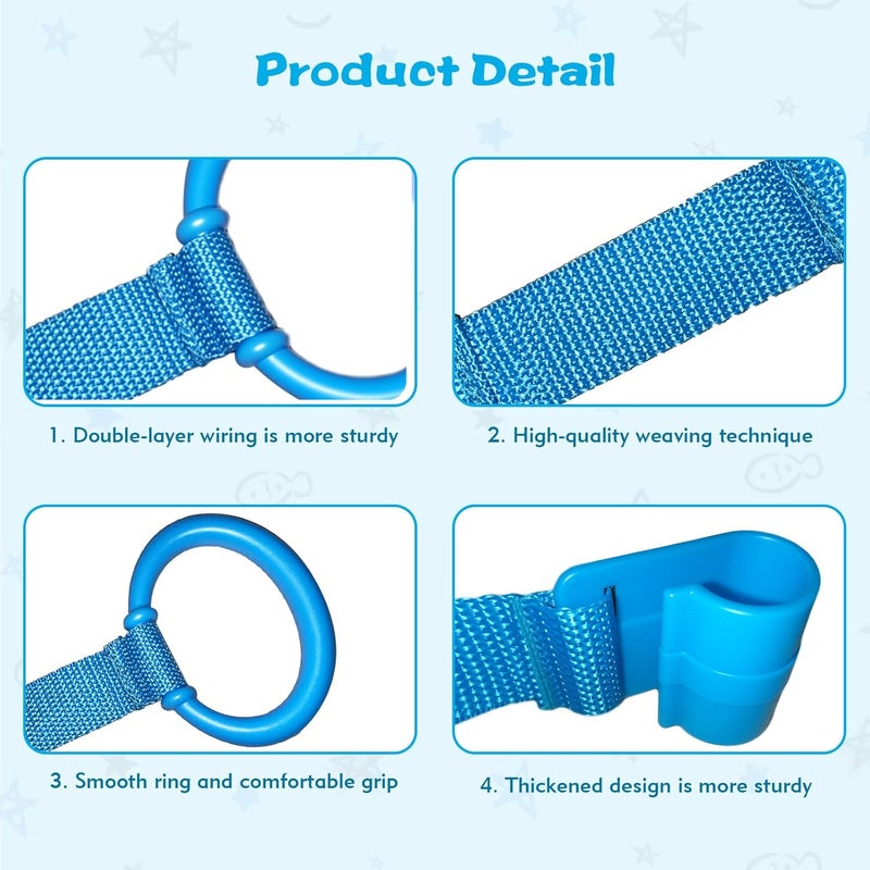 feehope 8Pcs Playpen Pull Up Rings, Plastic Adjustable Safety Baby Pull Up Rings – Toddler Walking Assistant, Easy Install for Playpen, Adjustable Plastic Circles for Crib with Standing Support - Image 4